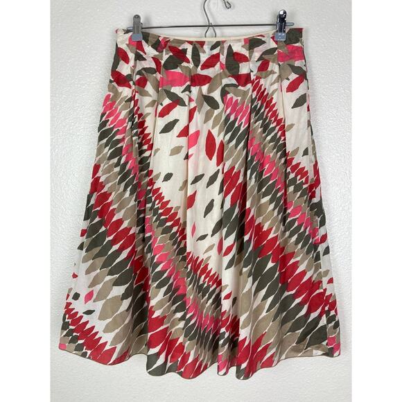 NIC + ZOE Skirt Silk Midi Aline Pleated Flared Lined Side Zipper Red Medium 8 - Picture 9 of 9